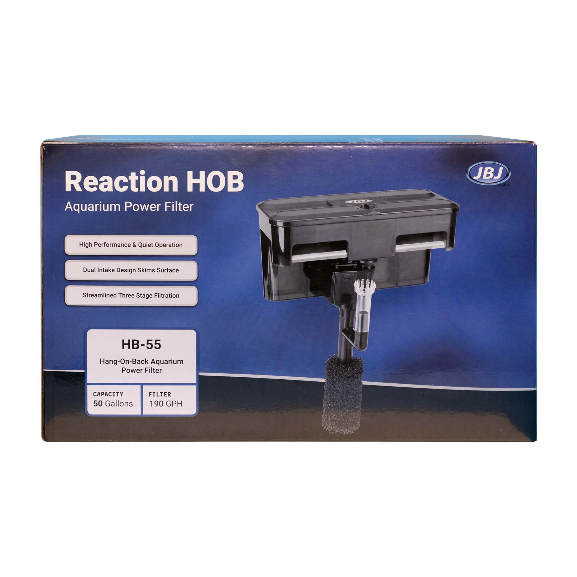 JBJ Reaction HOB, Hang-On-Back Aquarium Filter HB-55 - Image 3