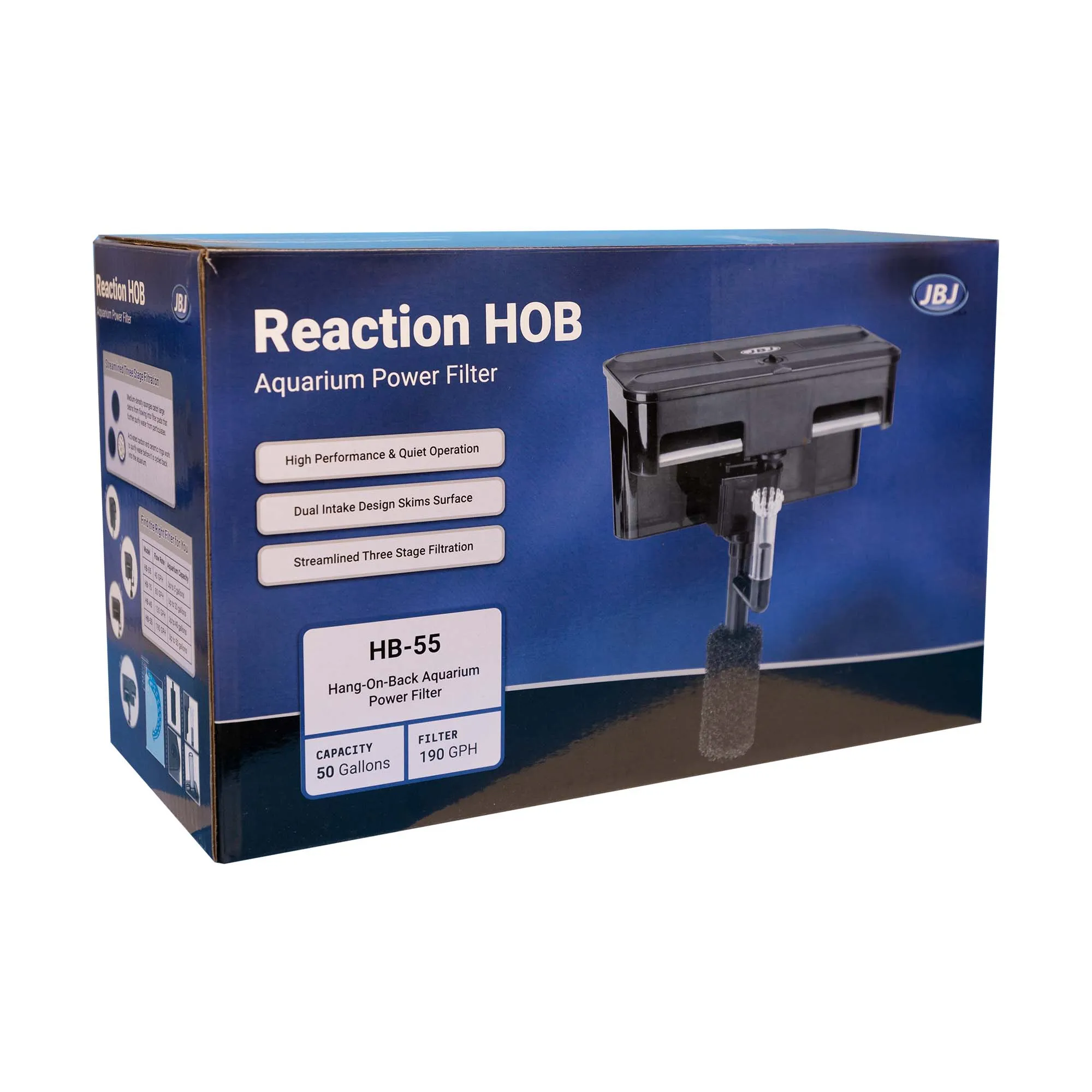 JBJ Reaction HOB, Hang-On-Back Aquarium Filter HB-55 - Image 2
